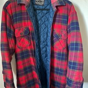 Red and Blue Plaid Quilted Jacket